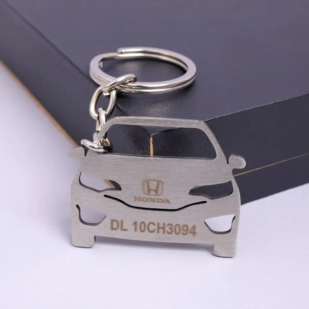 Personalized Name On Honda Car Metal Keychain (KC-12)