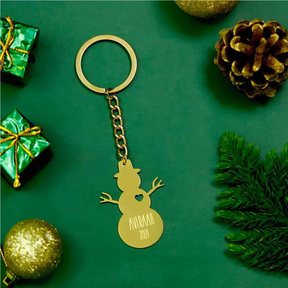 Personalized Name in Snow Man Keychain (KC-04)
